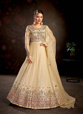 Chiku embroidered net salwar 1