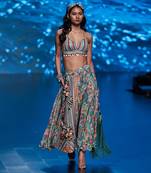 Tiffany Blue Floral Skirt Set