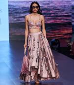 Salmon Pink Rose Skirt set