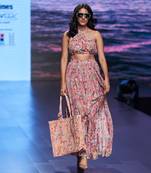 Salmon pink detailed berry blush tropical printed sarong