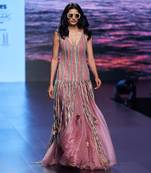 Macrame Salmon pink fringed dress