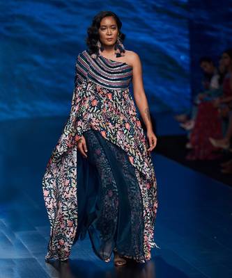 The Persian Blue mist asymmetric dress 1