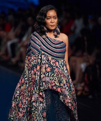 The Persian Blue mist asymmetric dress 2