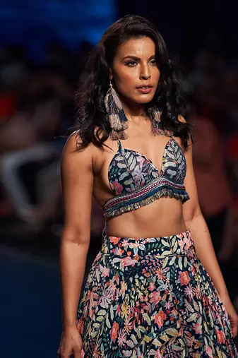 Persian blue Iris Tropical printed set
