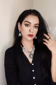 Black Thread Temple Motif Durga feminine necklace sets with earrings