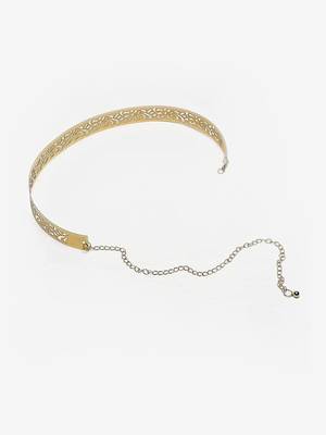 Golden Plate Shape carved Adjustable Kamarband Waist Belt or waistchain 5
