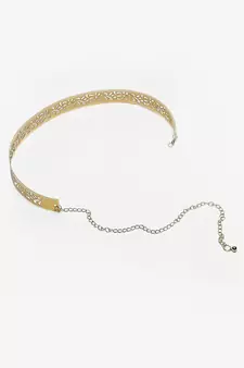Golden Plate Shape carved Adjustable Kamarband Waist Belt or waistchain