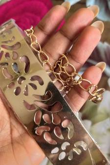  Golden plate shape carved adjustable kamarband waist belt or waistchain