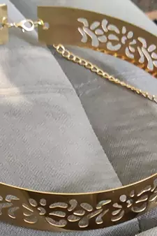  Golden plate shape carved adjustable kamarband waist belt or waistchain