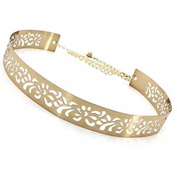  Golden plate shape carved adjustable kamarband waist belt or waistchain 5