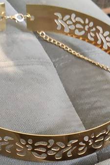  Golden plate shape carved adjustable kamarband waist belt or waistchain