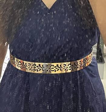  Golden plate shape carved adjustable kamarband waist belt or waistchain 2