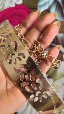  Golden plate shape carved adjustable kamarband waist belt or waistchain 3