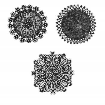 COMBO of 3 Designer Silver Plated Adjustable rings 1