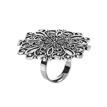 COMBO of 3 Designer Silver Plated Adjustable rings 	 3