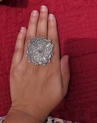 COMBO of 3 Designer Silver Plated Adjustable rings 	 2