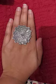 COMBO of 3 Designer Silver Plated Adjustable rings 	