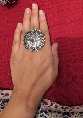 COMBO of 3 Designer Silver Plated Adjustable rings 	 4