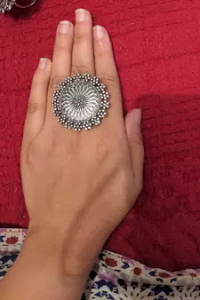 COMBO of 3 Designer Silver Plated Adjustable rings 	