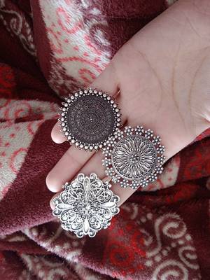 COMBO of 3 Designer Silver Plated Adjustable rings 	 1