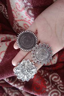 COMBO of 3 Designer Silver Plated Adjustable rings 	
