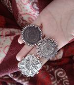 COMBO of 3 Designer Silver Plated Adjustable rings 	