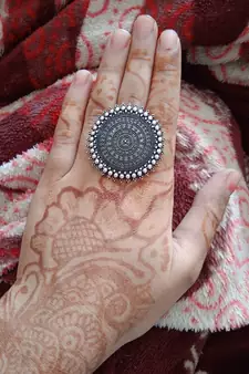 COMBO of 3 Designer Silver Plated Adjustable rings 	
