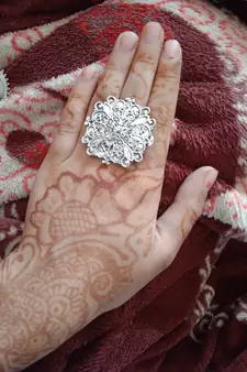 COMBO of 3 Designer Silver Plated Adjustable rings 	