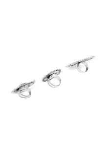 COMBO of 3 Designer Silver Plated Adjustable rings 	