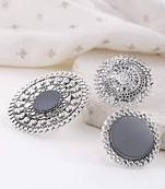 COMBO of 3 Designer Silver Plated Adjustable rings 	