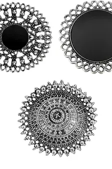 COMBO of 3 Designer Silver Plated Adjustable rings 	