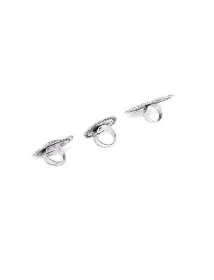 COMBO of 3 Designer Silver Plated Adjustable rings 	 5