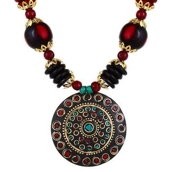 Designer Tribal Stone Work Necklace set with Earrings 3