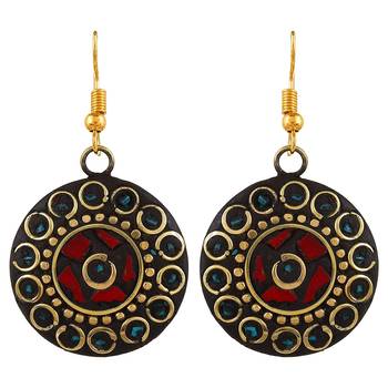 Designer Tribal Stone Work Necklace set with Earrings 5