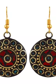 Designer Tribal Stone Work Necklace set with Earrings