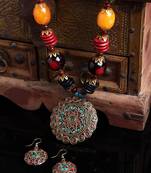 Designer Tribal Stone Work Necklace set with Earrings
