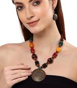 Designer Tribal Stone Work Necklace set with Earrings