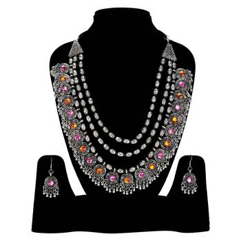 Deigner Silver Beaded Thred Layered Three line Rani haar necklace-sets 5