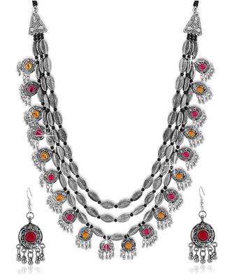 Deigner Silver Beaded Thred Layered Three line Rani haar necklace-sets 2