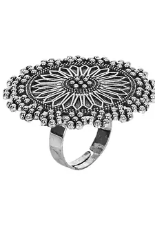 COMBO of 3 Designer Silver Plated Adjustable rings