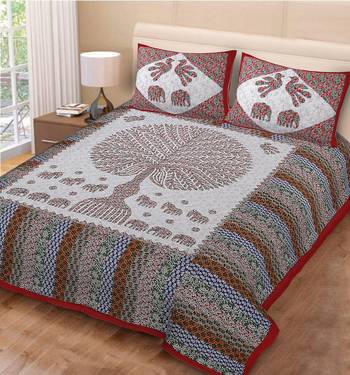 Jaipuri Sanganeri Prints Cotton Bed Sheet For Double Bed With Two Pillow Cover Size 90 x 100 Inch 1