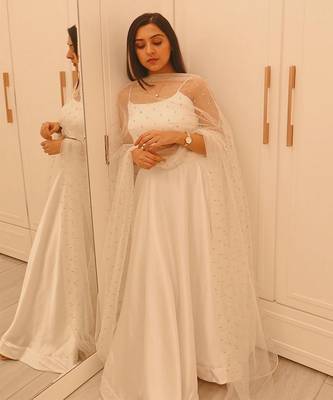 White Satin Lehenga 1