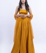 Mustard Satin Lehenga