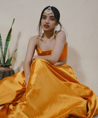 Mustard Satin Lehenga 5