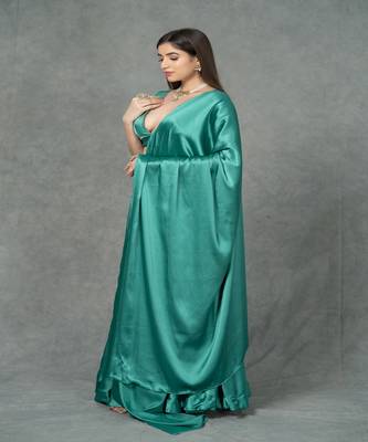 Empress Green Satin Lehenga 3