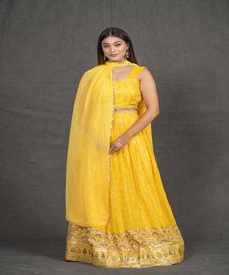 Light Yellow Chikankari Lehenga 2