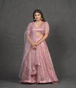Pink Panchi Net Lehenga