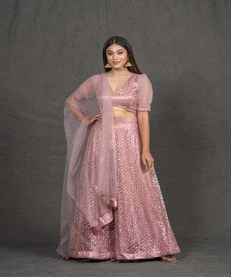 Pink Panchi Net Lehenga 2