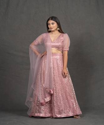 Pink Panchi Net Lehenga 3