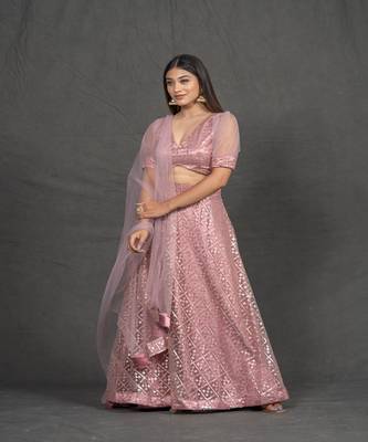 Pink Panchi Net Lehenga 4